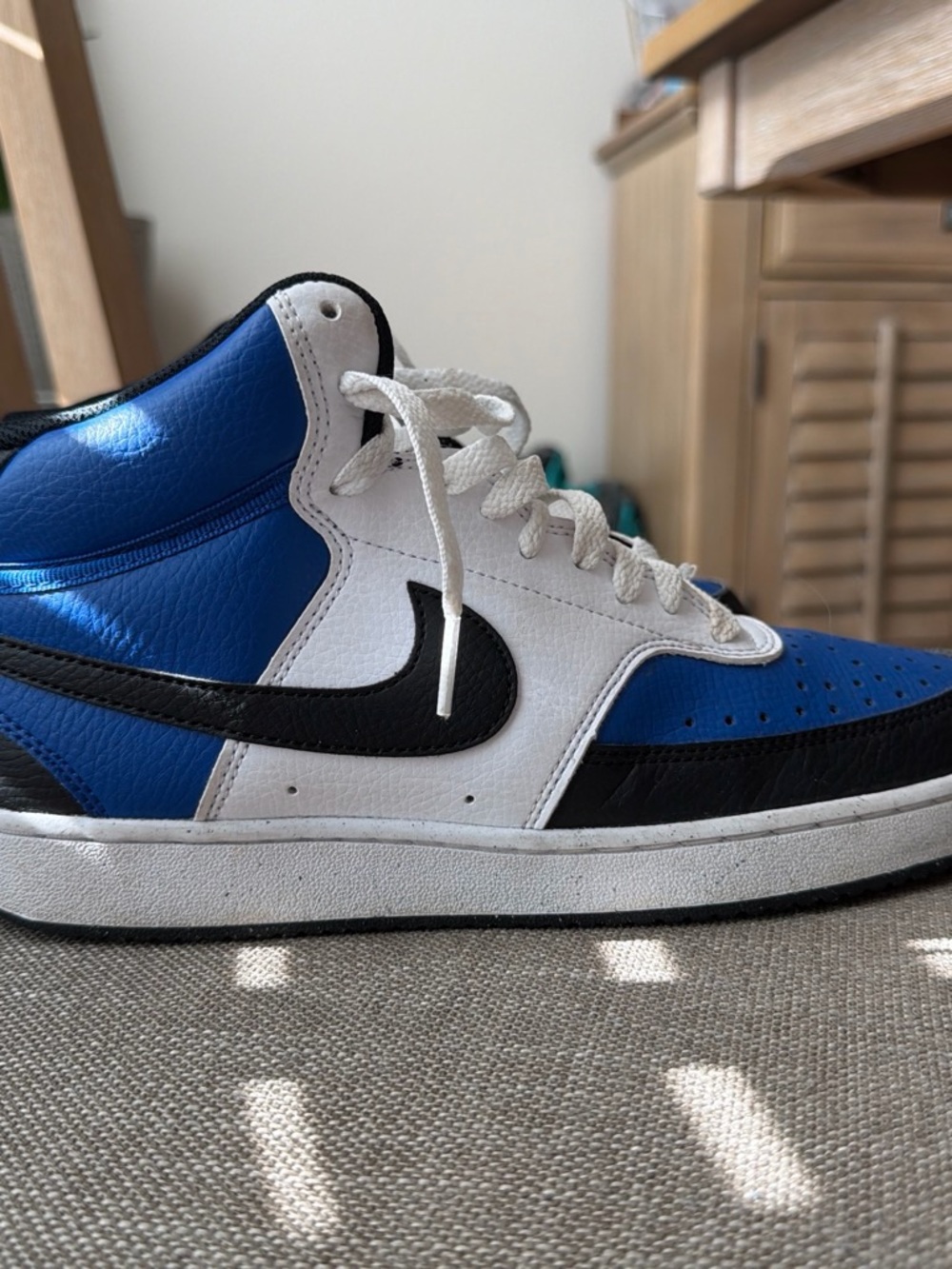 Nike Royal Blue White Black Mid-Top Sneaker